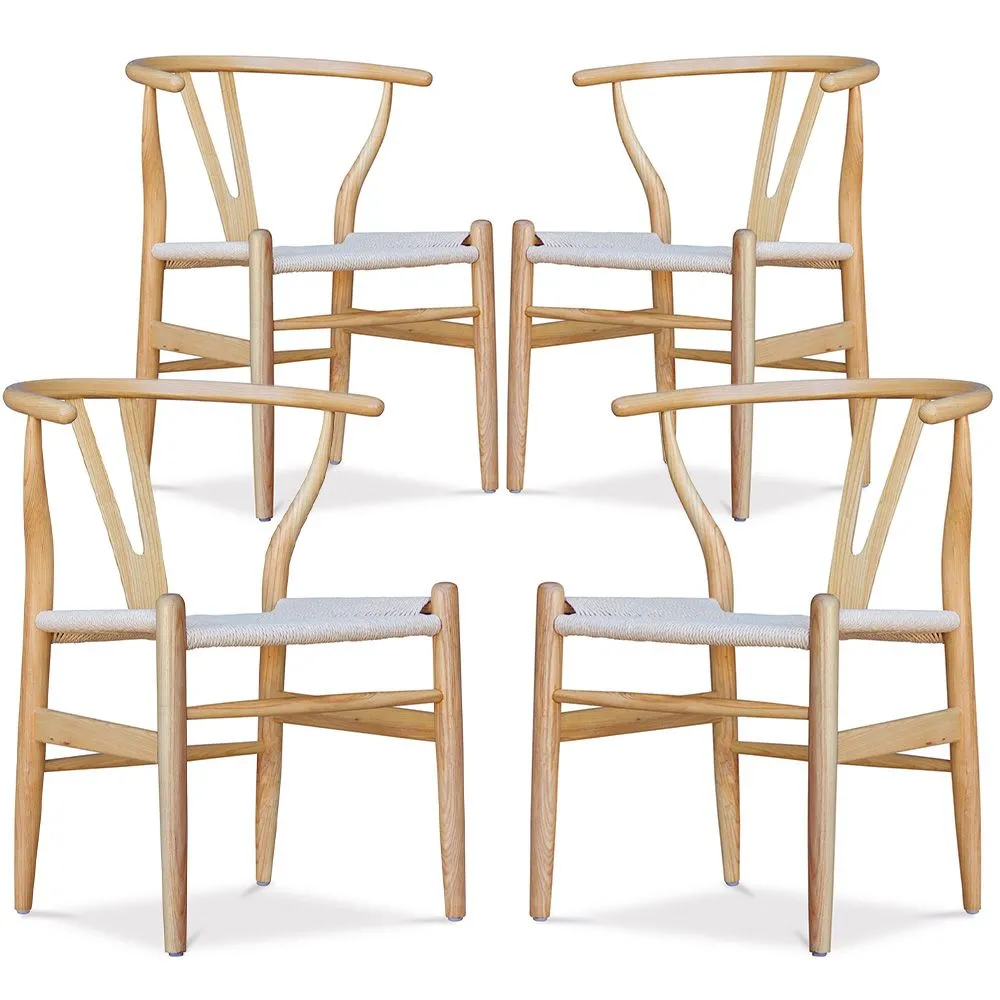Pack of 4 Dining Chairs Wooden - Scandinavian Style - Wish image 8