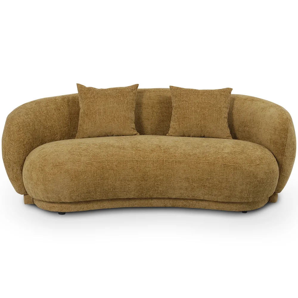 Curved Contemporary Style Design Sofa Upholstered in Chenille - 3 Seater - Curvy image 8