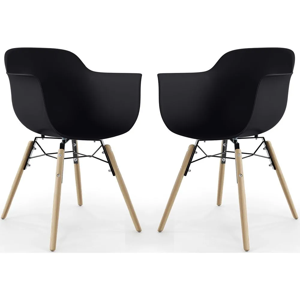 Dining Chair - Scandinavian Design - Wooden Legs - Pack of 2 - Nordika image 8