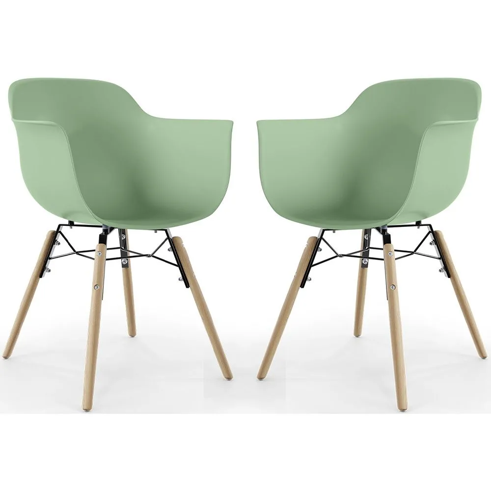 Dining Chair - Scandinavian Design - Wooden Legs - Pack of 2 - Nordika image 8