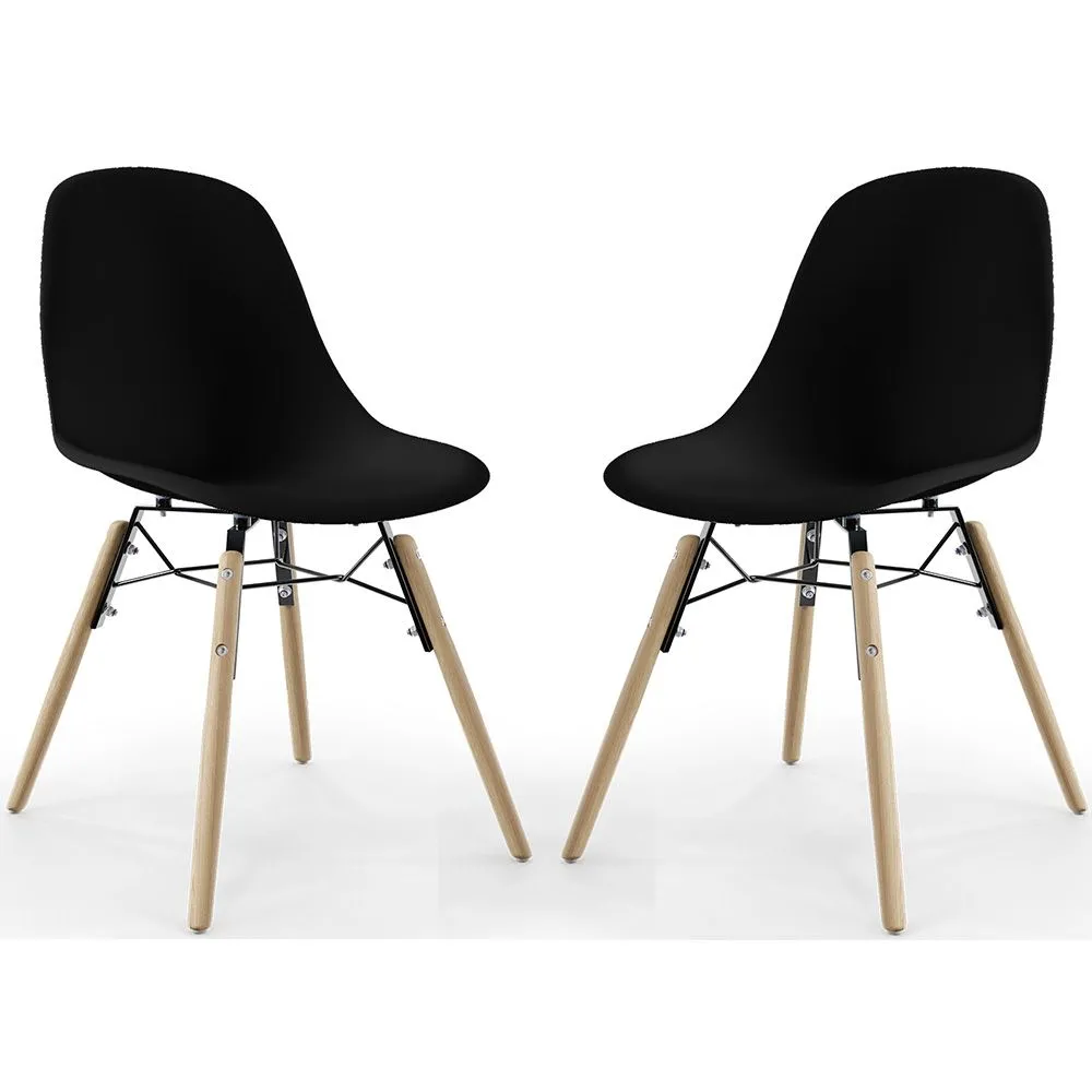 Dining Chair - Scandinavian Design - Wooden Legs - Pack of 2 - Skögur image 8