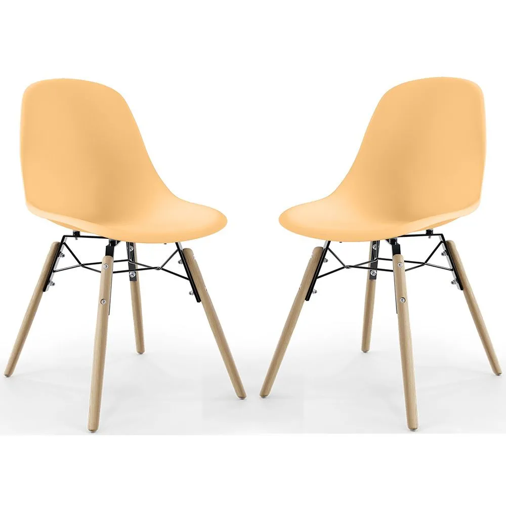 Dining Chair - Scandinavian Design - Wooden Legs - Pack of 2 - Skögur image 8