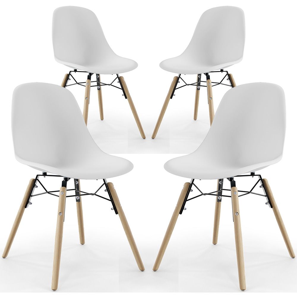 Dining Chair - Scandinavian Design - Wooden Legs - Pack of 4 - Skögur image 8