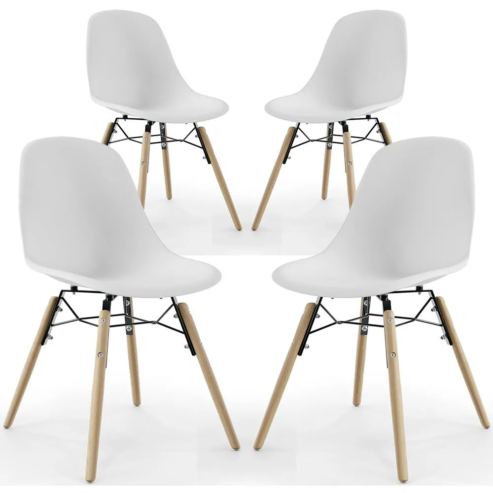 Dining Chair - Scandinavian Design - Wooden Legs - Pack of 4 - Skögur image 8