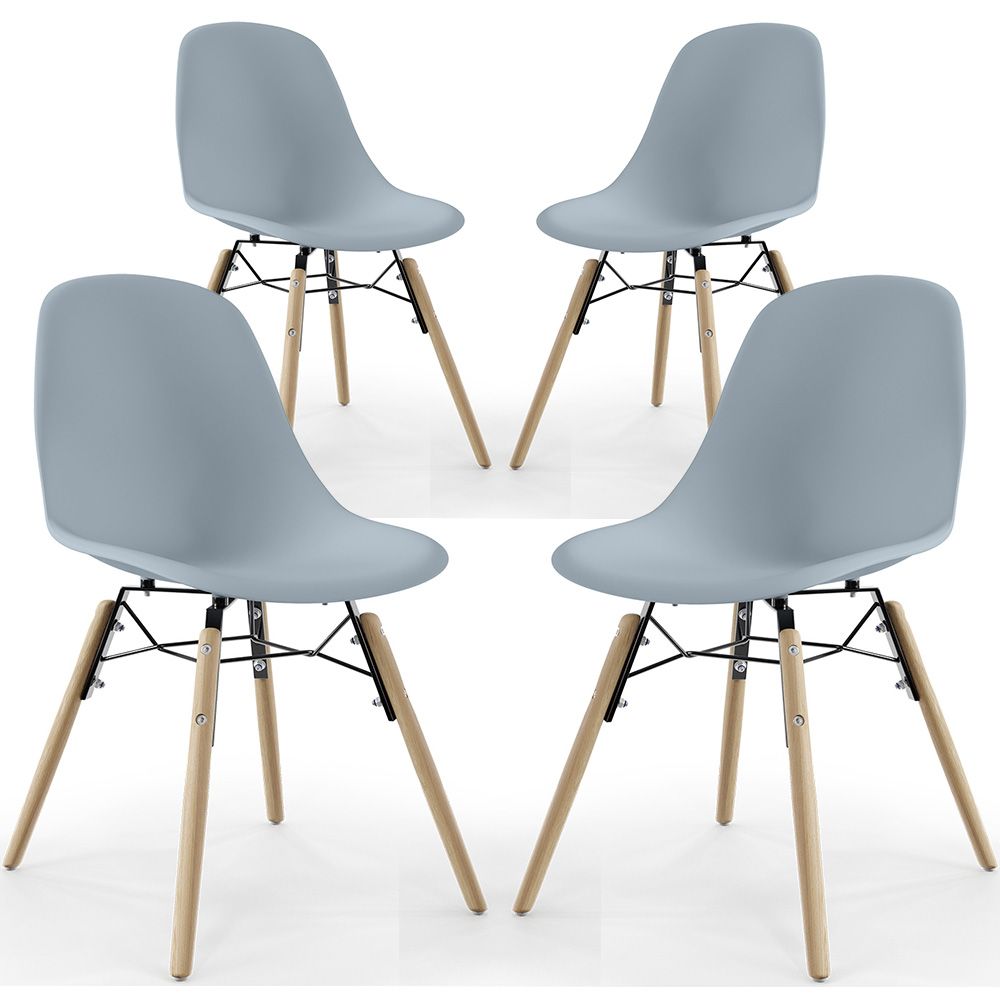 Dining Chair - Scandinavian Design - Wooden Legs - Pack of 4 - Skögur image 8