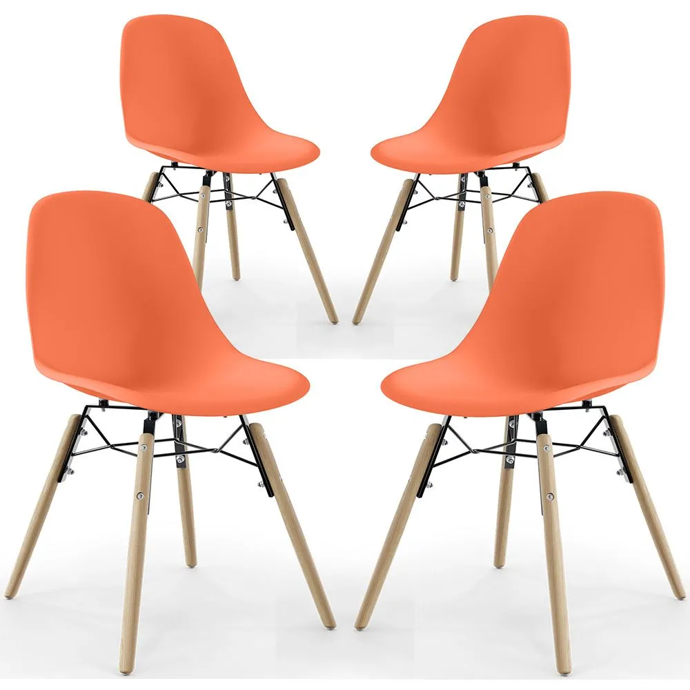 Dining Chair - Scandinavian Design - Wooden Legs - Pack of 4 - Skögur image 8