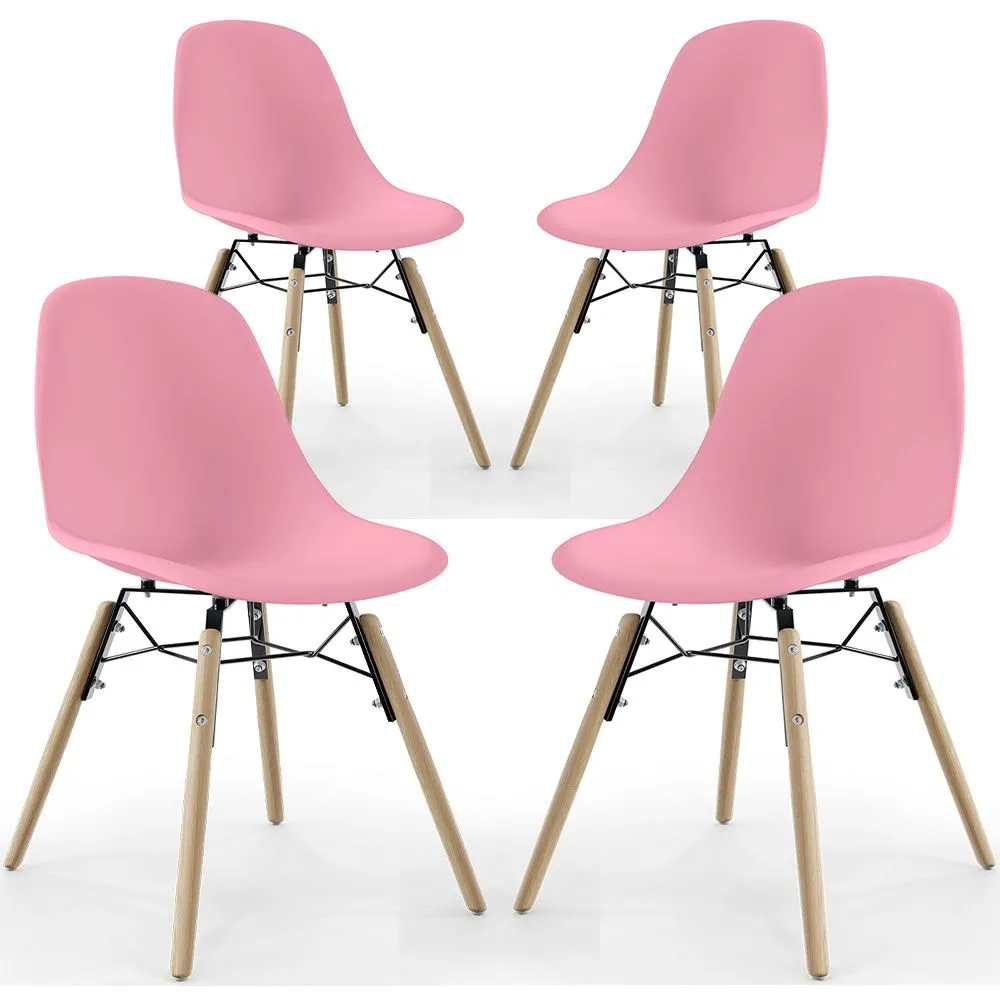 Dining Chair - Scandinavian Design - Wooden Legs - Pack of 4 - Skögur image 8
