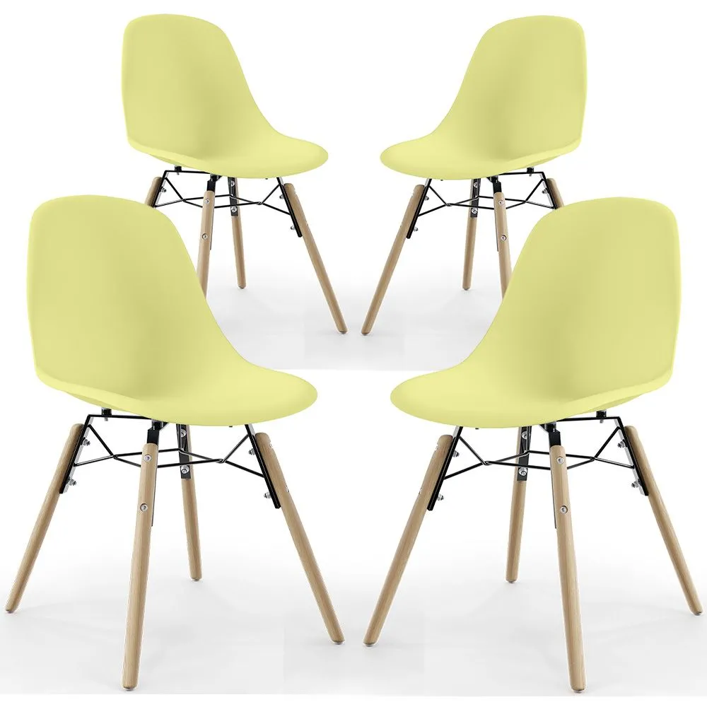 Dining Chair - Scandinavian Design - Wooden Legs - Pack of 4 - Skögur image 8