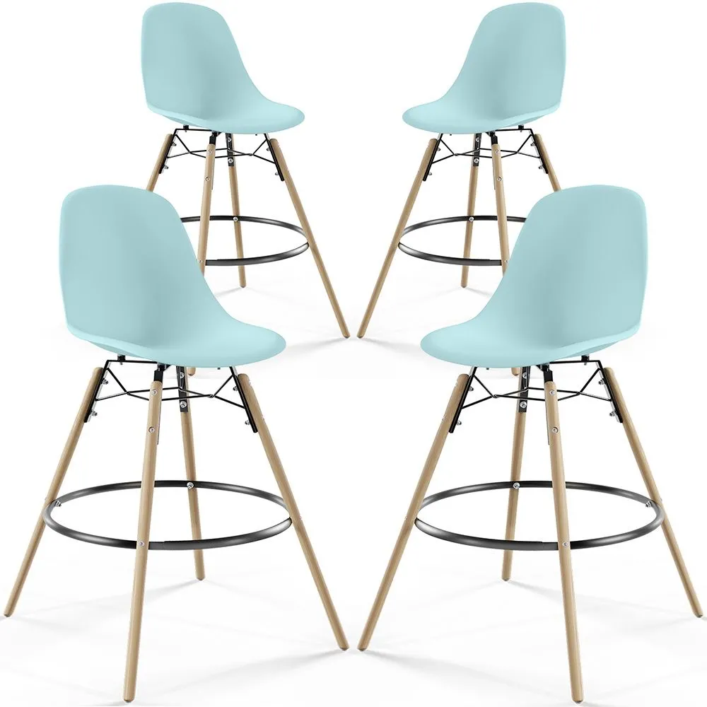 Bar Stool - Scandinavian Design - Wooden Legs - Pack of 4 - Skögur image 8