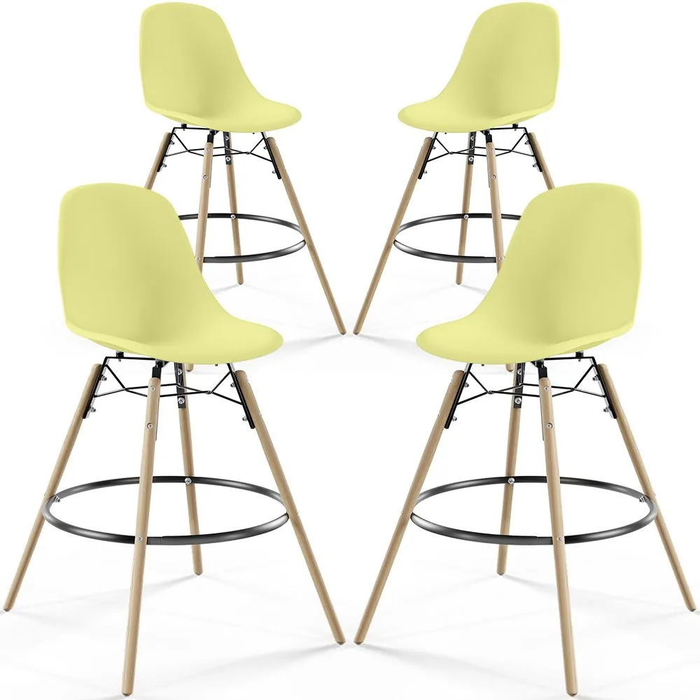 Bar Stool - Scandinavian Design - Wooden Legs - Pack of 4 - Skögur image 8