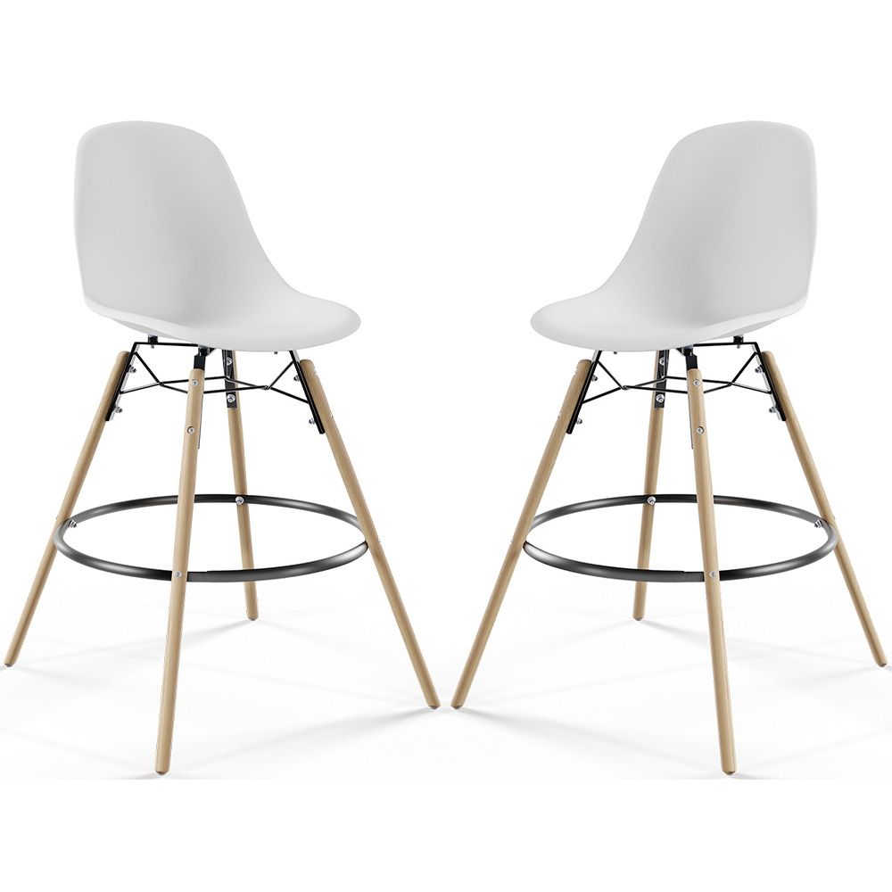 Bar Stool - Scandinavian Design - Wooden Legs - Pack of 2 - Skögur image 8