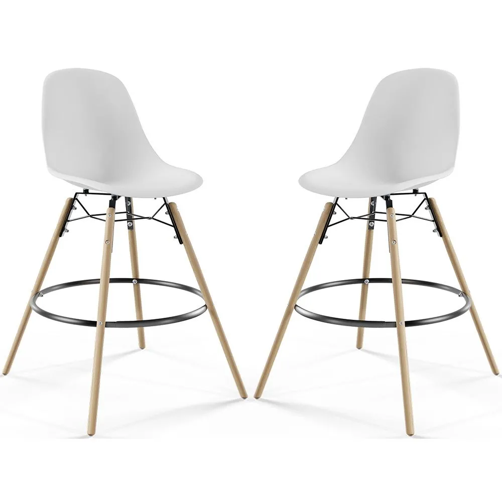 Bar Stool - Scandinavian Design - Wooden Legs - Pack of 2 - Skögur image 8