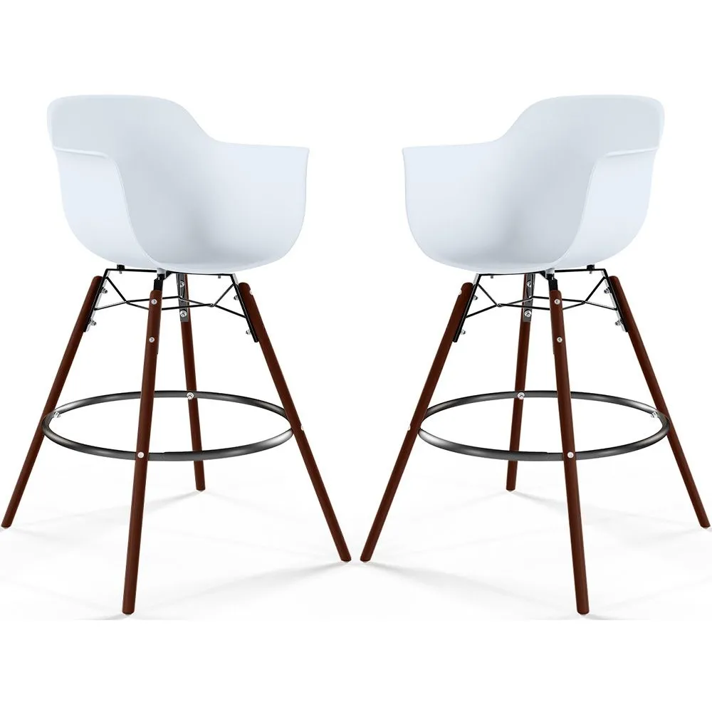 Bar Stools - Scandinavian Design - Dark Wood Legs - Pack of 2 - Nordika image 8