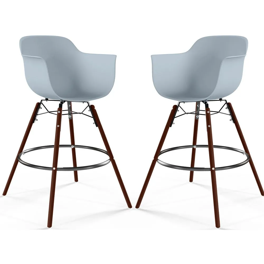 Bar Stools - Scandinavian Design - Dark Wood Legs - Pack of 2 - Nordika image 8