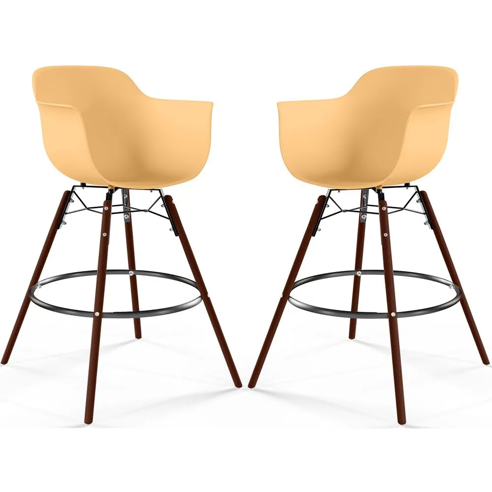 Bar Stools - Scandinavian Design - Dark Wood Legs - Pack of 2 - Nordika image 8