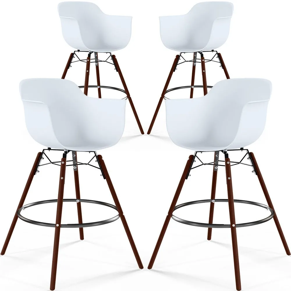 Bar Stools - Scandinavian Design - Dark Wood Legs - Pack of 4 - Nordika image 8