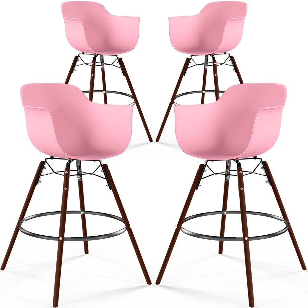 Bar Stools - Scandinavian Design - Dark Wood Legs - Pack of 4 - Nordika image 8