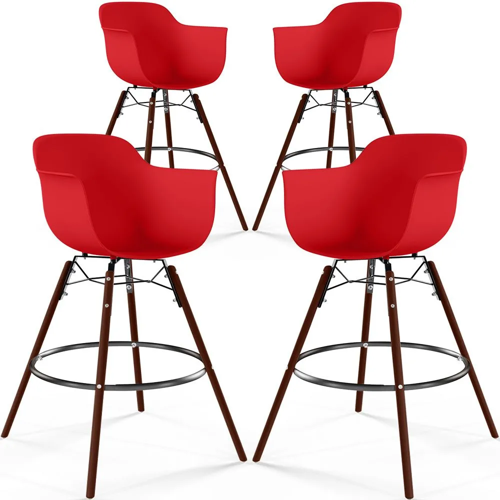 Bar Stools - Scandinavian Design - Dark Wood Legs - Pack of 4 - Nordika image 8