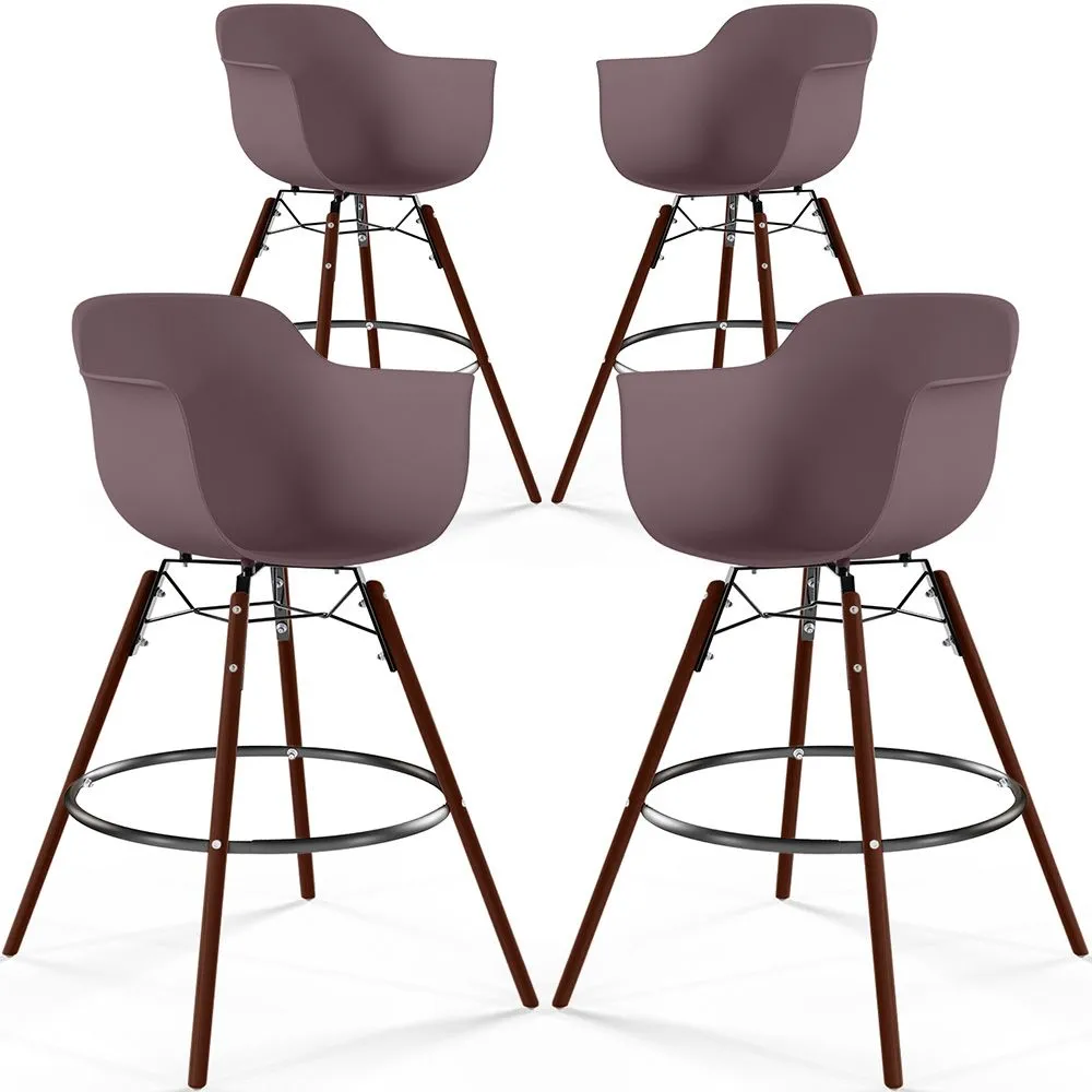 Bar Stools - Scandinavian Design - Dark Wood Legs - Pack of 4 - Nordika image 8