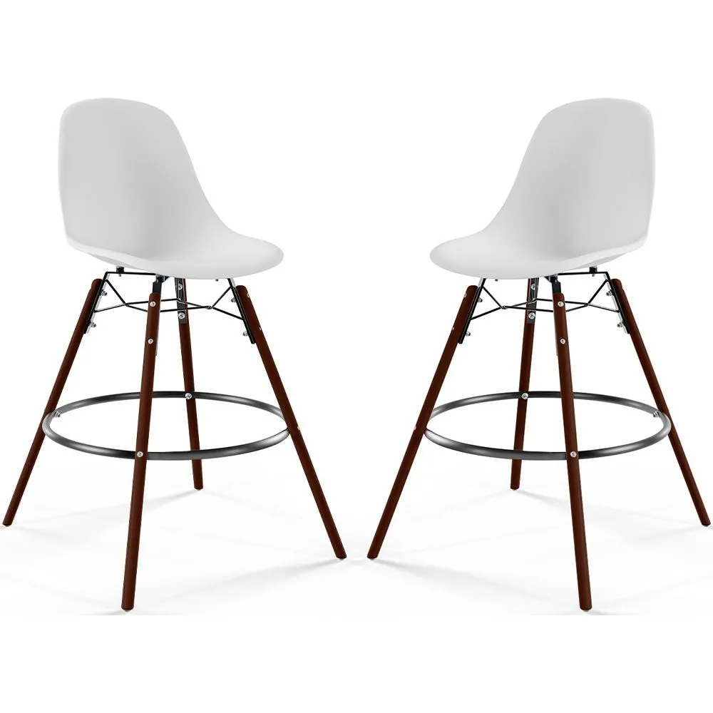 Bar Stools - Scandinavian Design - Dark Wood Legs - Pack of 2 - Skögur image 8