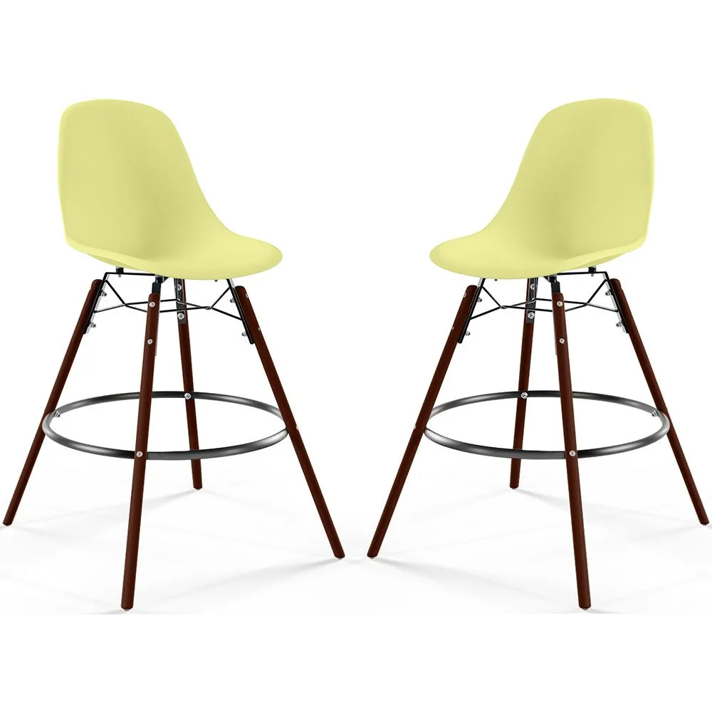 Bar Stools - Scandinavian Design - Dark Wood Legs - Pack of 2 - Skögur image 8