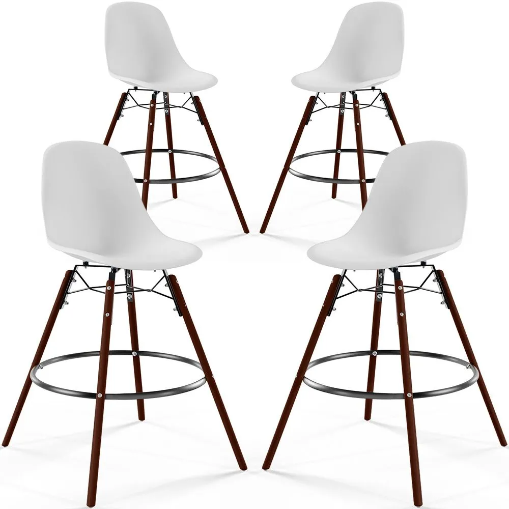Dining Stools - Scandinavian Design - Dark Wood Legs - Pack of 4 - Skögur image 8