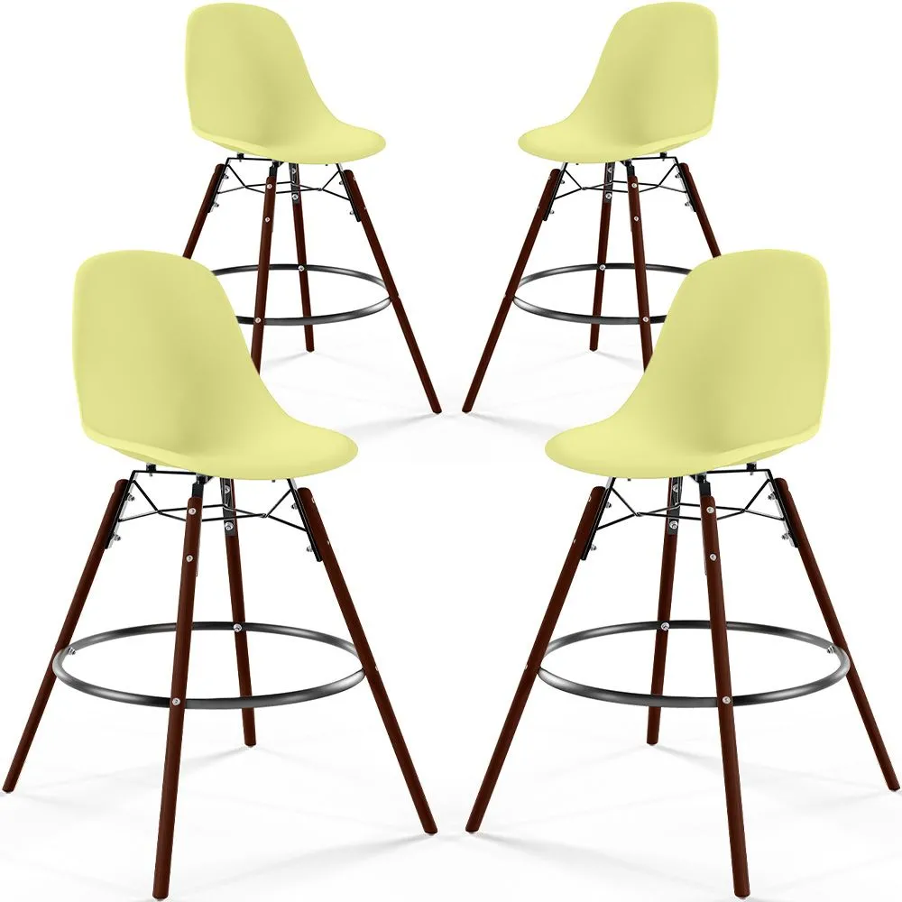 Dining Stools - Scandinavian Design - Dark Wood Legs - Pack of 4 - Skögur image 8