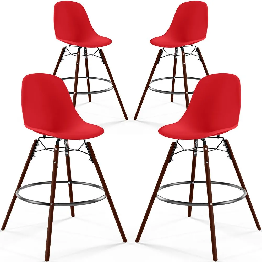 Dining Stools - Scandinavian Design - Dark Wood Legs - Pack of 4 - Skögur image 8