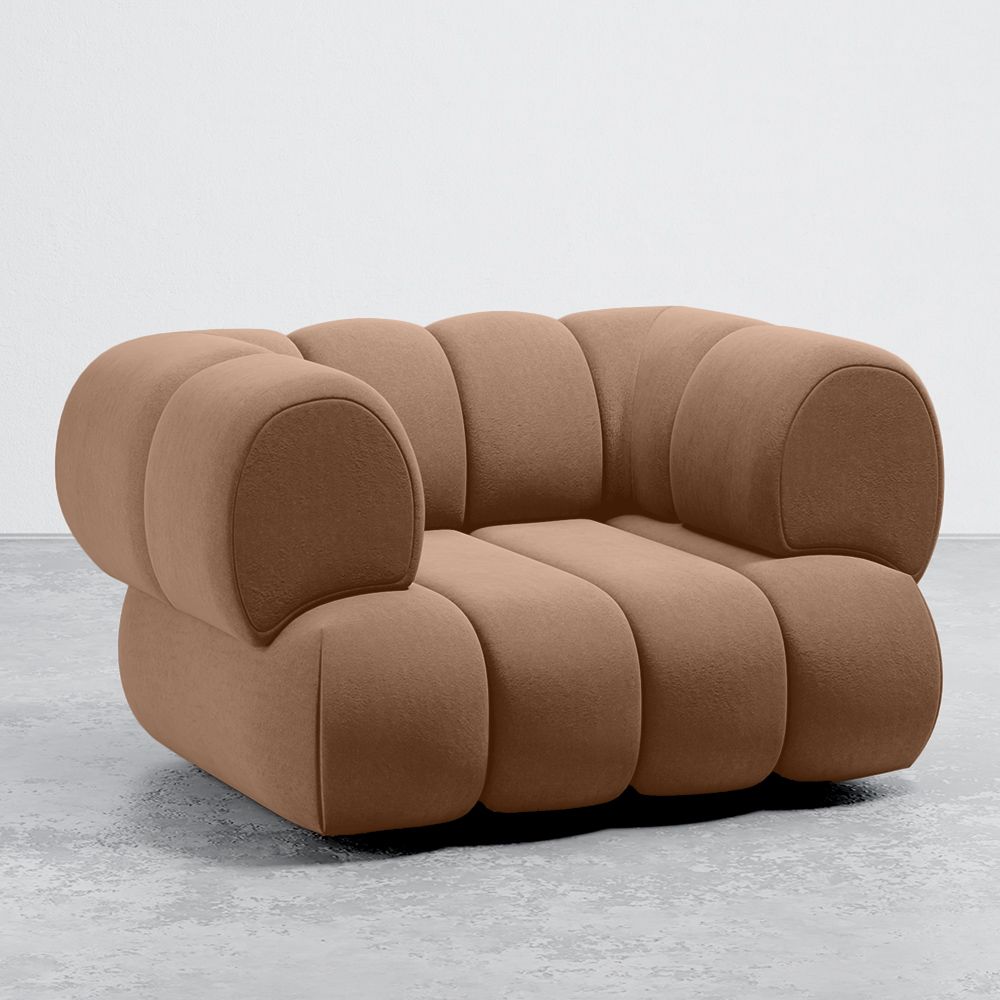 Velvet Upholstered Armchair - Modern Style - Curved Velvet image 8