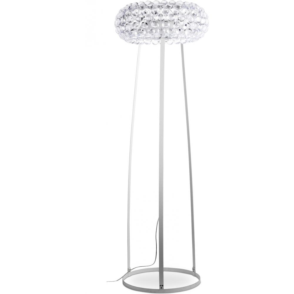  Buy Floor Lamp - Large Living Room Lamp with Crystal Buttons - Savoni Transparent 53533 - in the UK