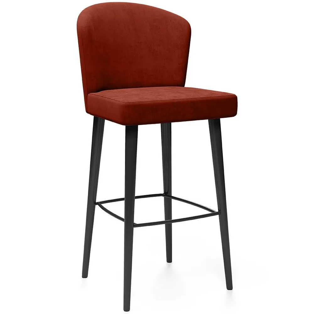 Velvet Upholstered Bar Stool - Modern and Premium Design for Restaurants, Hotels, and Homes - Velvet Icon image 8
