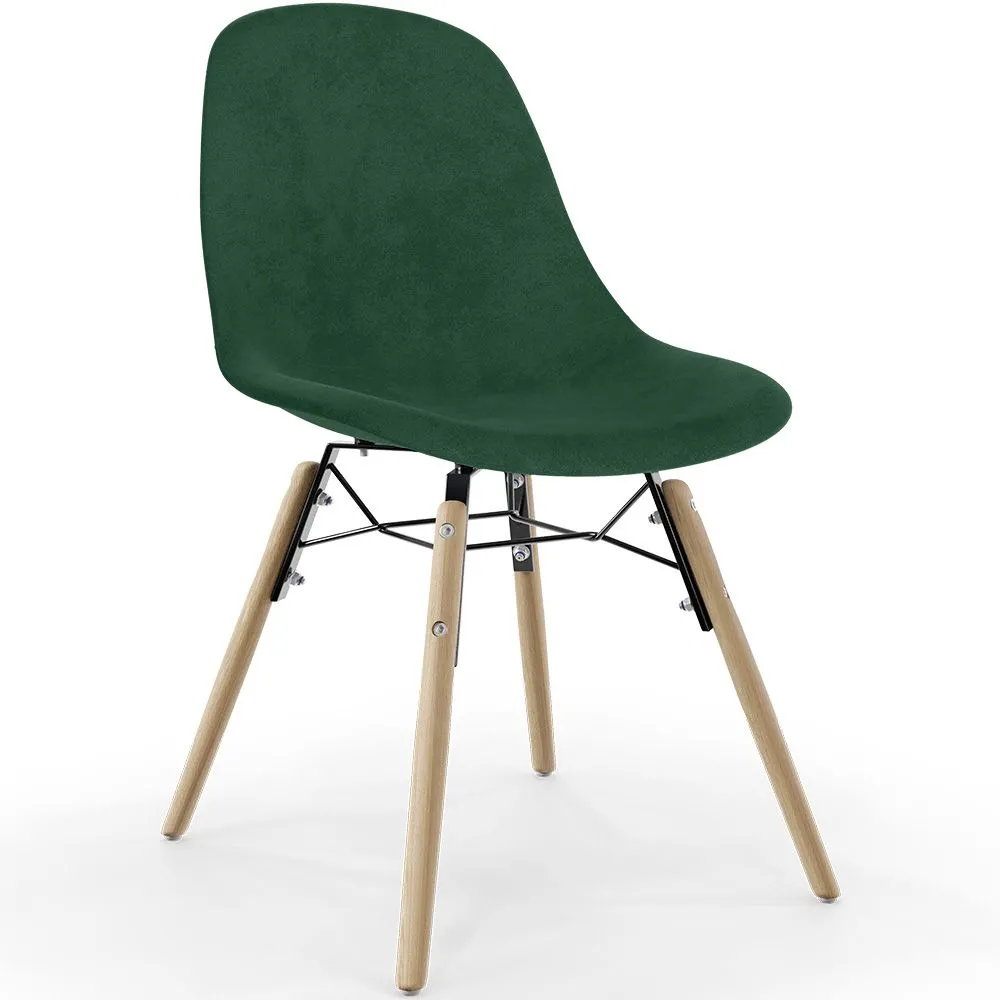 Velvet Dining Chair - Scandinavian Design and Wooden Legs - Skögur image 8