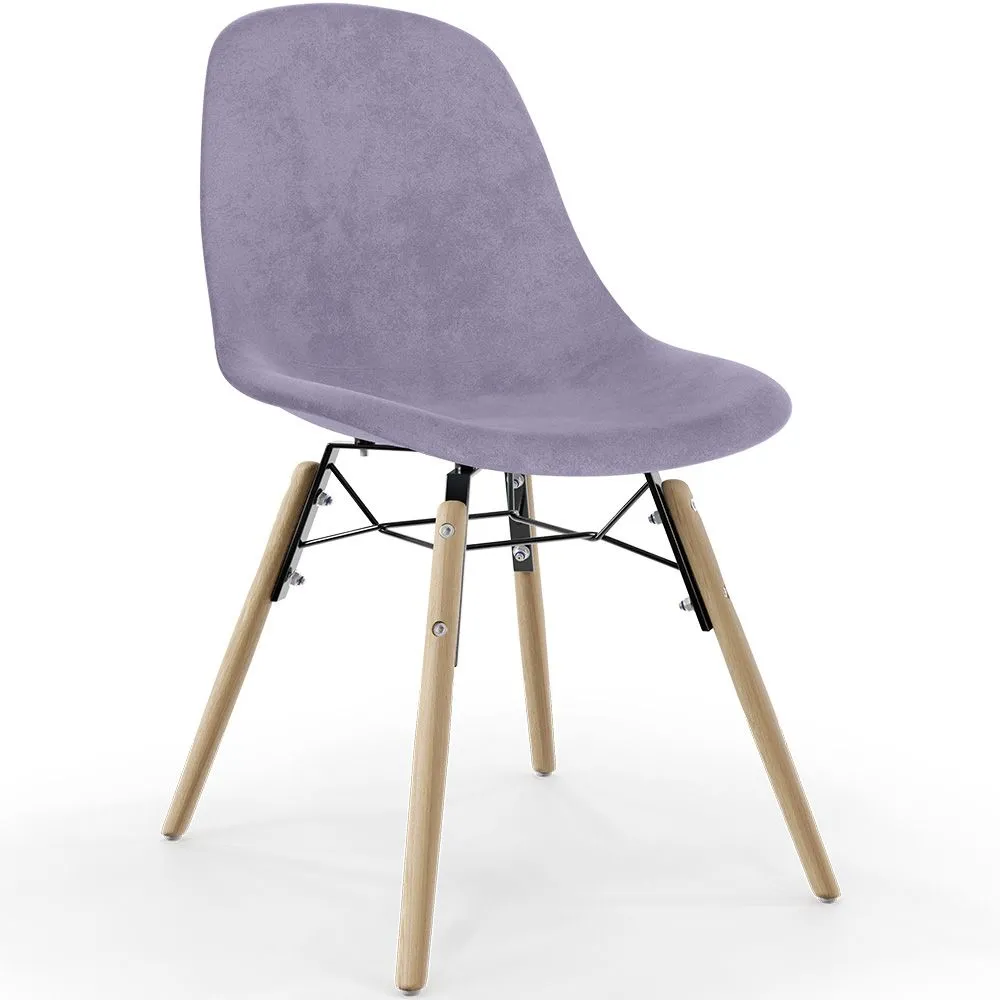 Velvet Dining Chair - Scandinavian Design and Wooden Legs - Skögur image 8