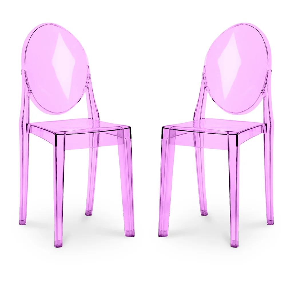 Pack of 2 Transparent Dining Chairs - Victoria Queen image 8