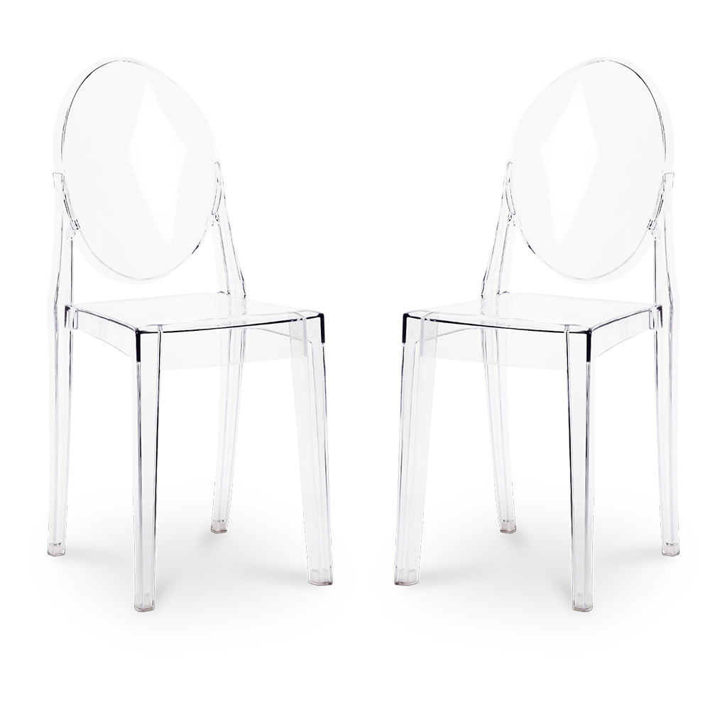  Buy Pack of 2 Transparent Dining Chairs - Victoria Queen Transparent 58734 - in the UK