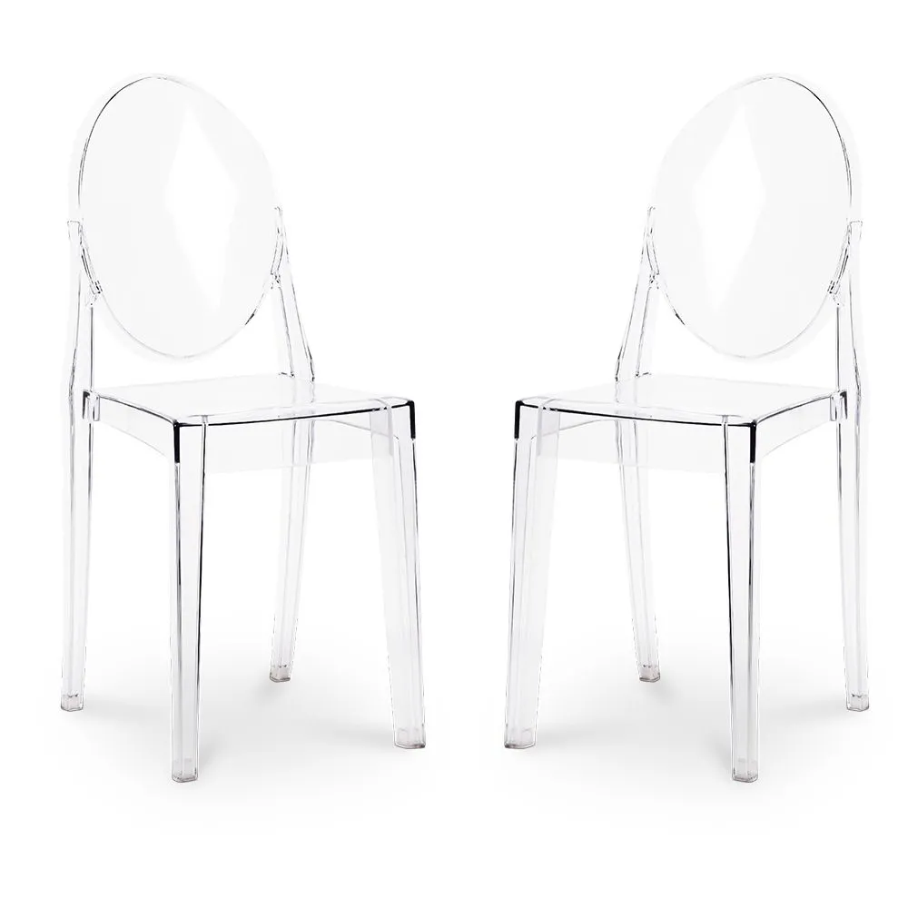 Pack of 2 Transparent Dining Chairs - Victoria Queen image 8
