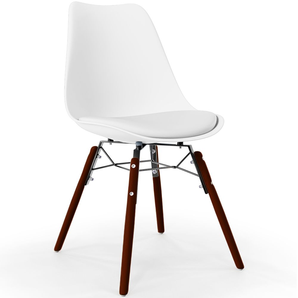 Dining Chair with Cushion - Scandinavian Design and Wooden Dark Legs - Skögur image 8