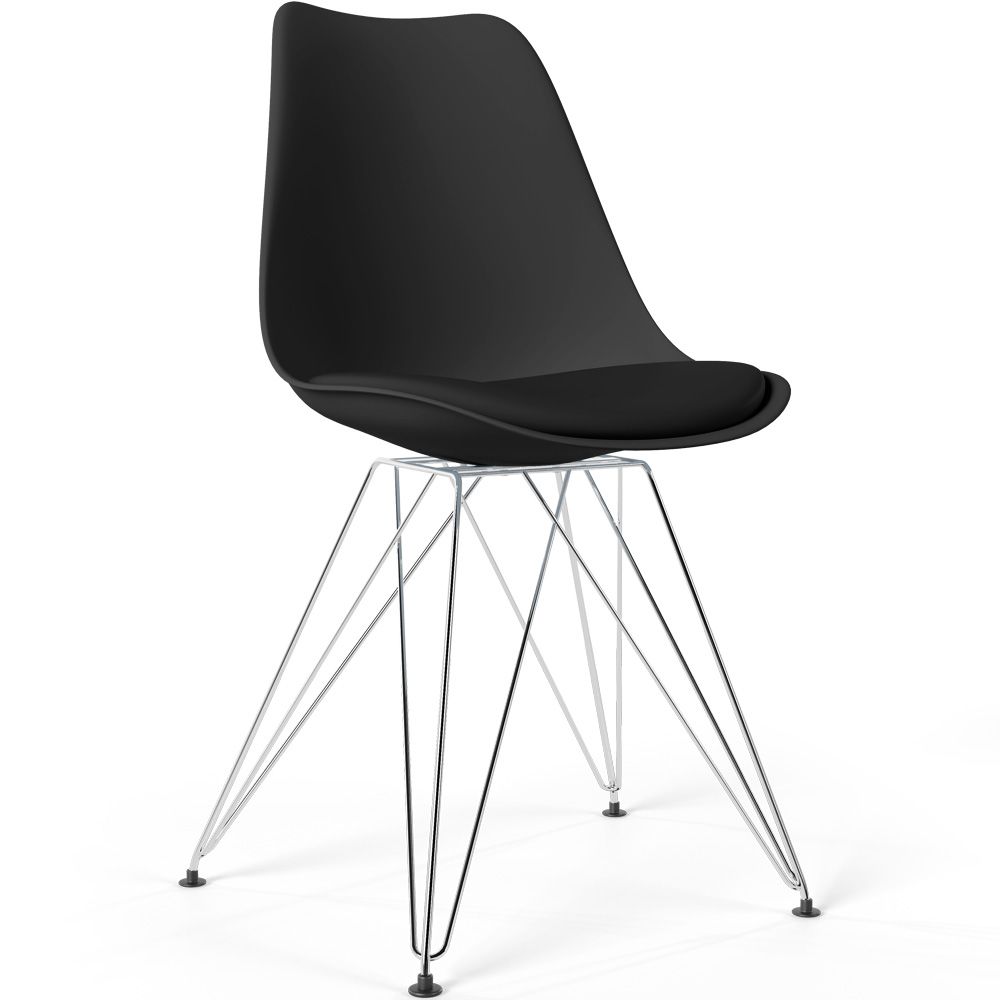 Dining Chair with Cushion - Scandinavian Design and Black Metal Legs - Skögur image 8