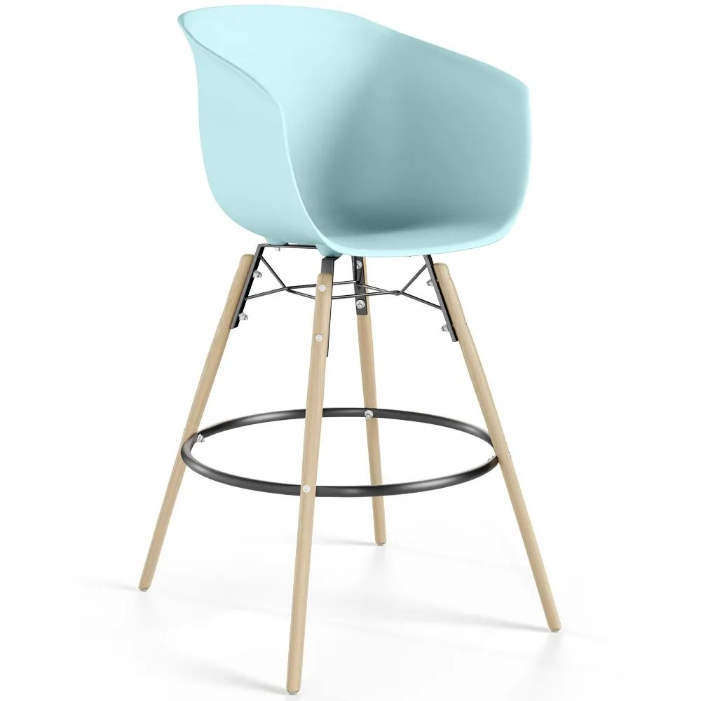 Bar Stool - Scandinavian Design - Natural Wood Legs - Melania image 8