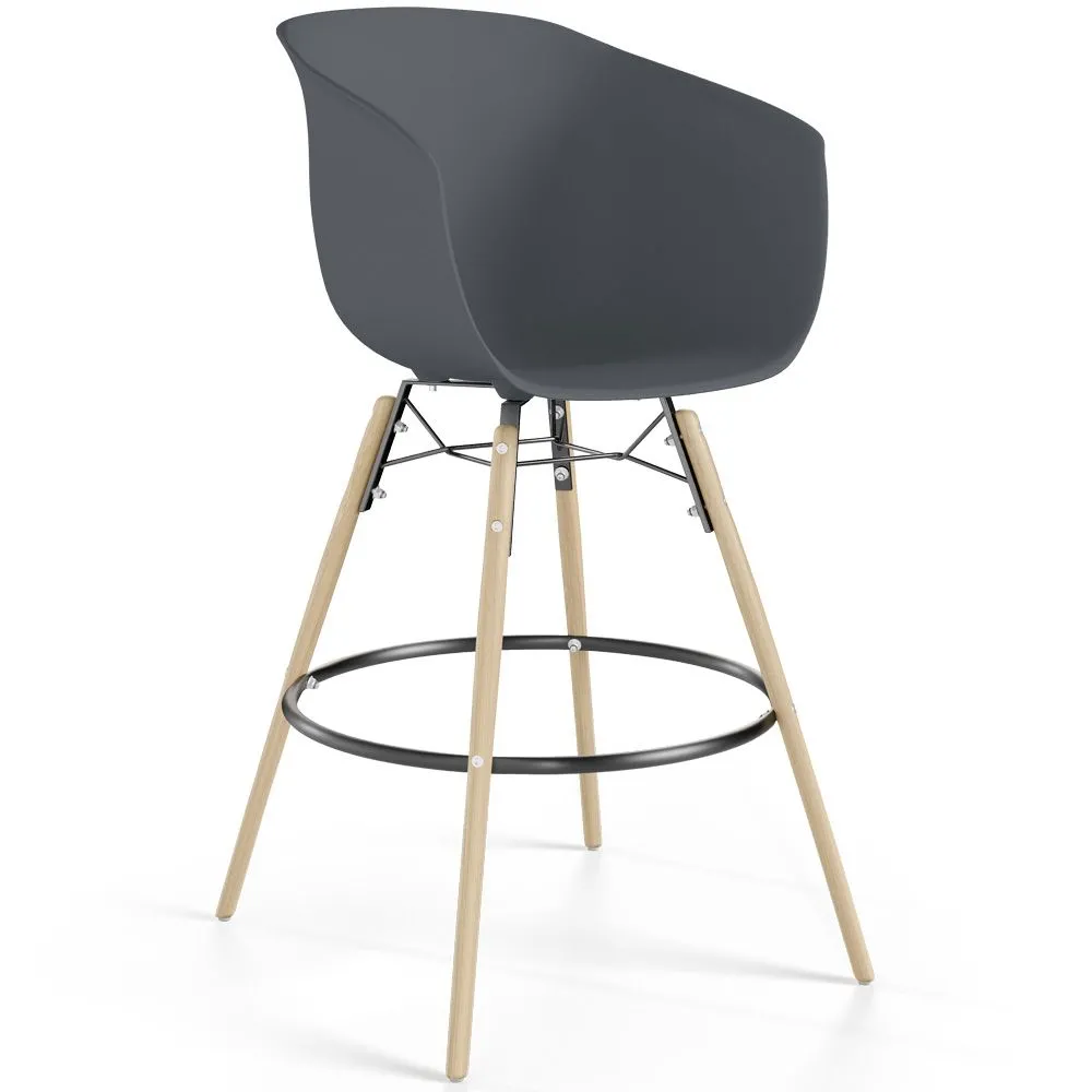 Bar Stool - Scandinavian Design - Natural Wood Legs - Melania image 8
