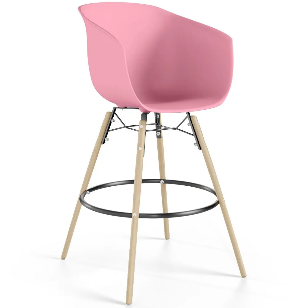 Bar Stool - Scandinavian Design - Natural Wood Legs - Melania image 8