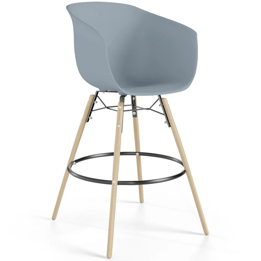 Bar Stool - Scandinavian Design - Natural Wood Legs - Melania image 8