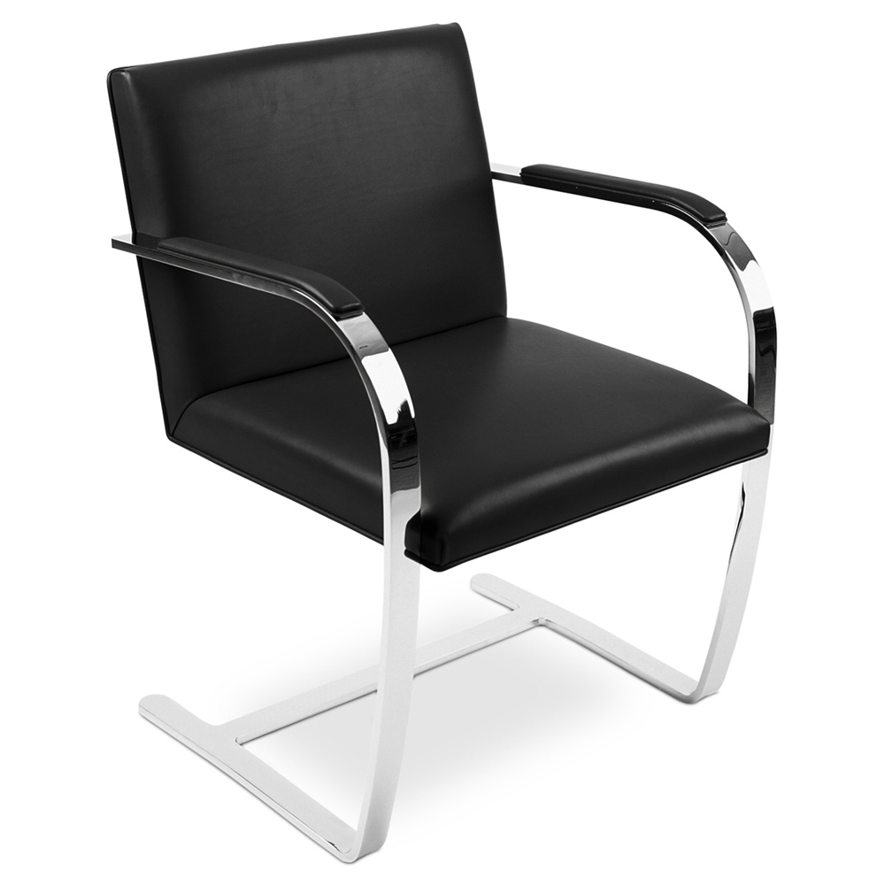  Buy Office Chair with Armrests - Desk Chair Upholstered in Leatherette - Brama Black 16807 - in the UK