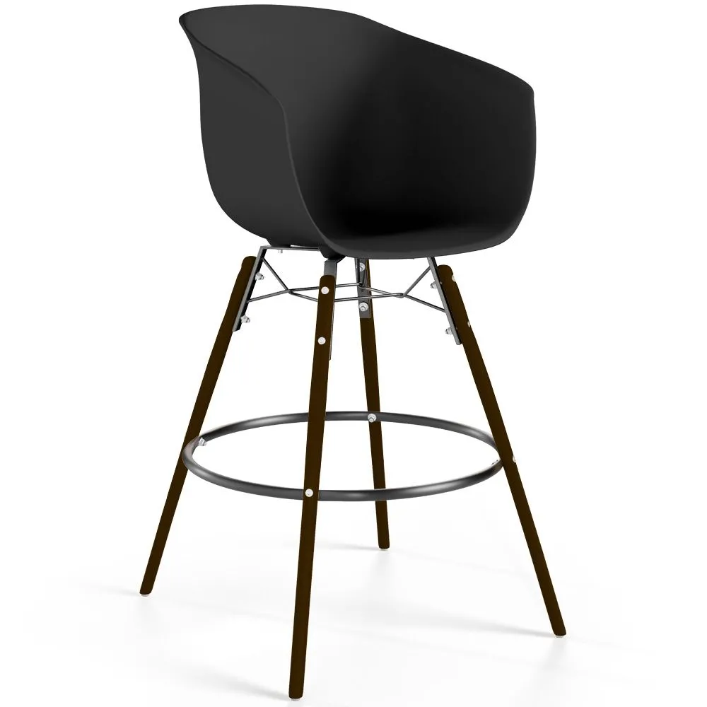 Bar Stool - Scandinavian Design - Dark Wood Legs - Pirela image 8