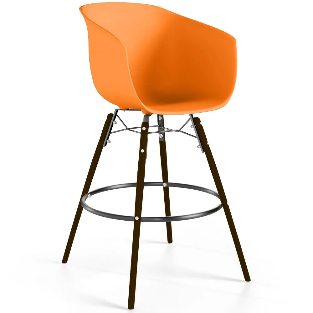 Bar Stool - Scandinavian Design - Dark Wood Legs - Pirela image 8