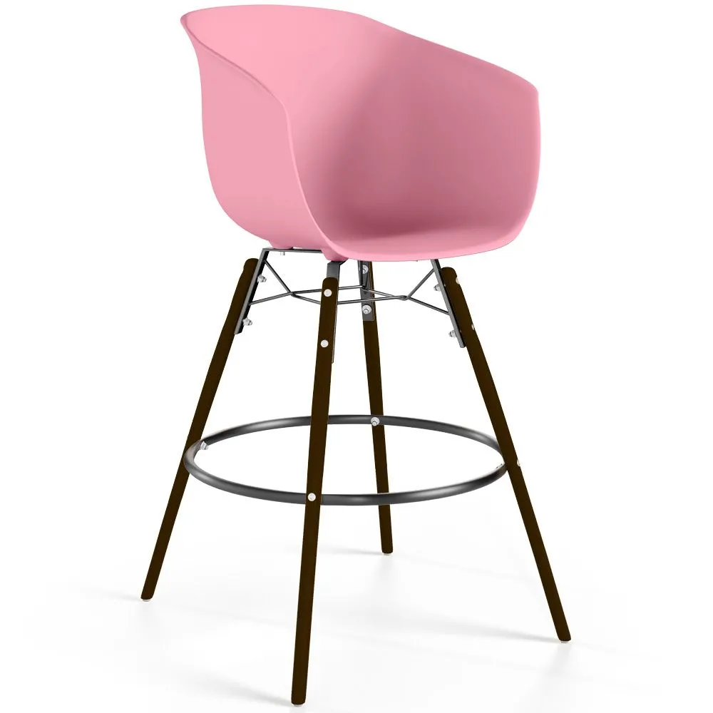Bar Stool - Scandinavian Design - Dark Wood Legs - Pirela image 8