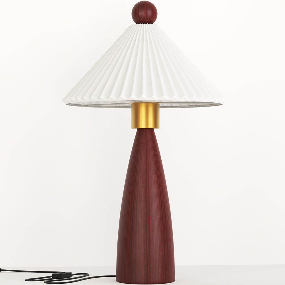 Table Lamp with Wooden Base and White Cement Shade - Ambiana image 8