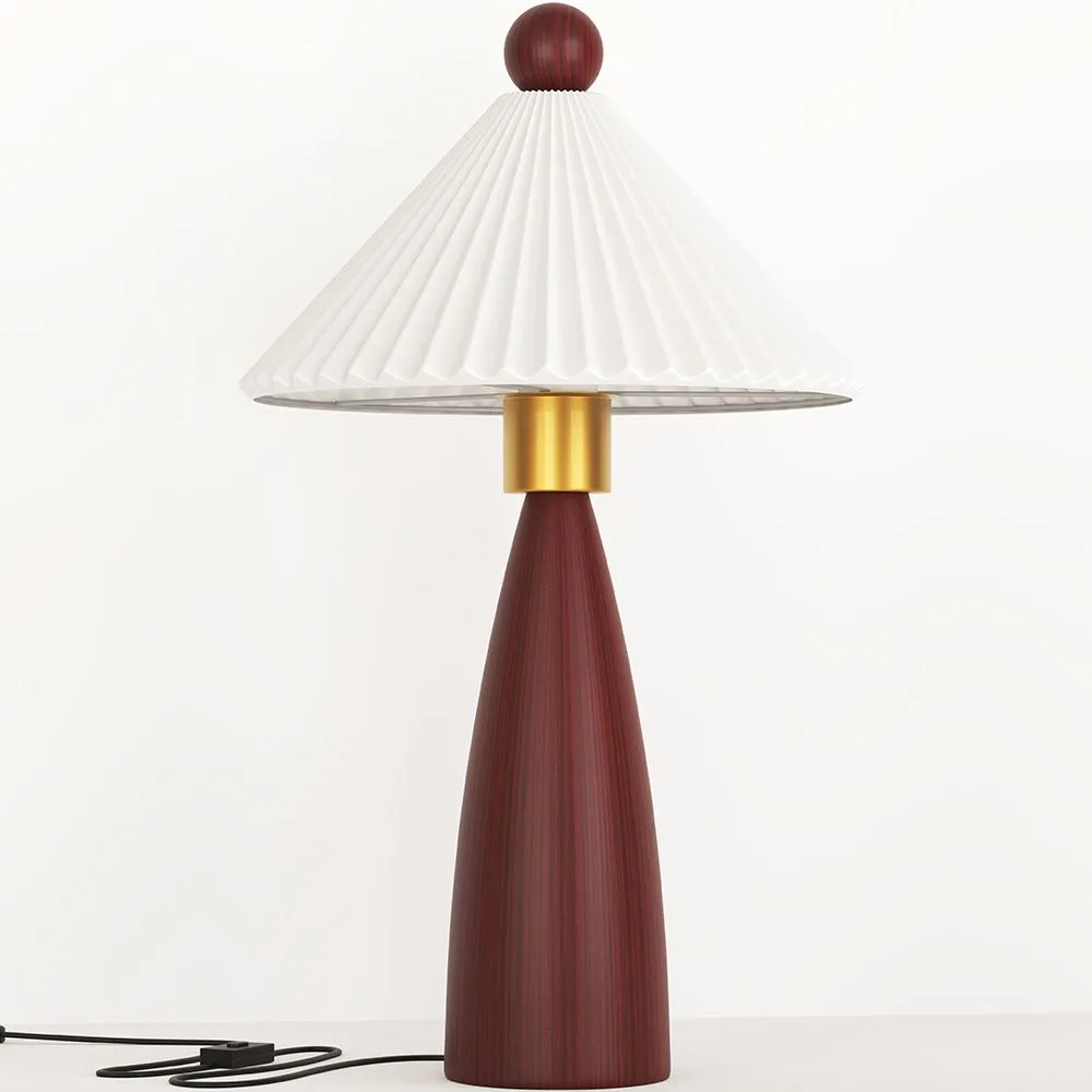 Table Lamp with Wooden Base and White Cement Shade - Ambiana image 8