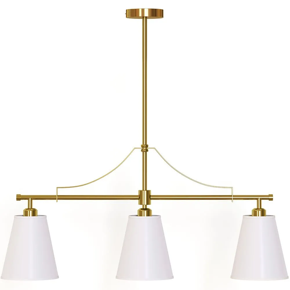Aged Gold Metal Ceiling Pendant Lamp with 3 Shades - Bubles image 8