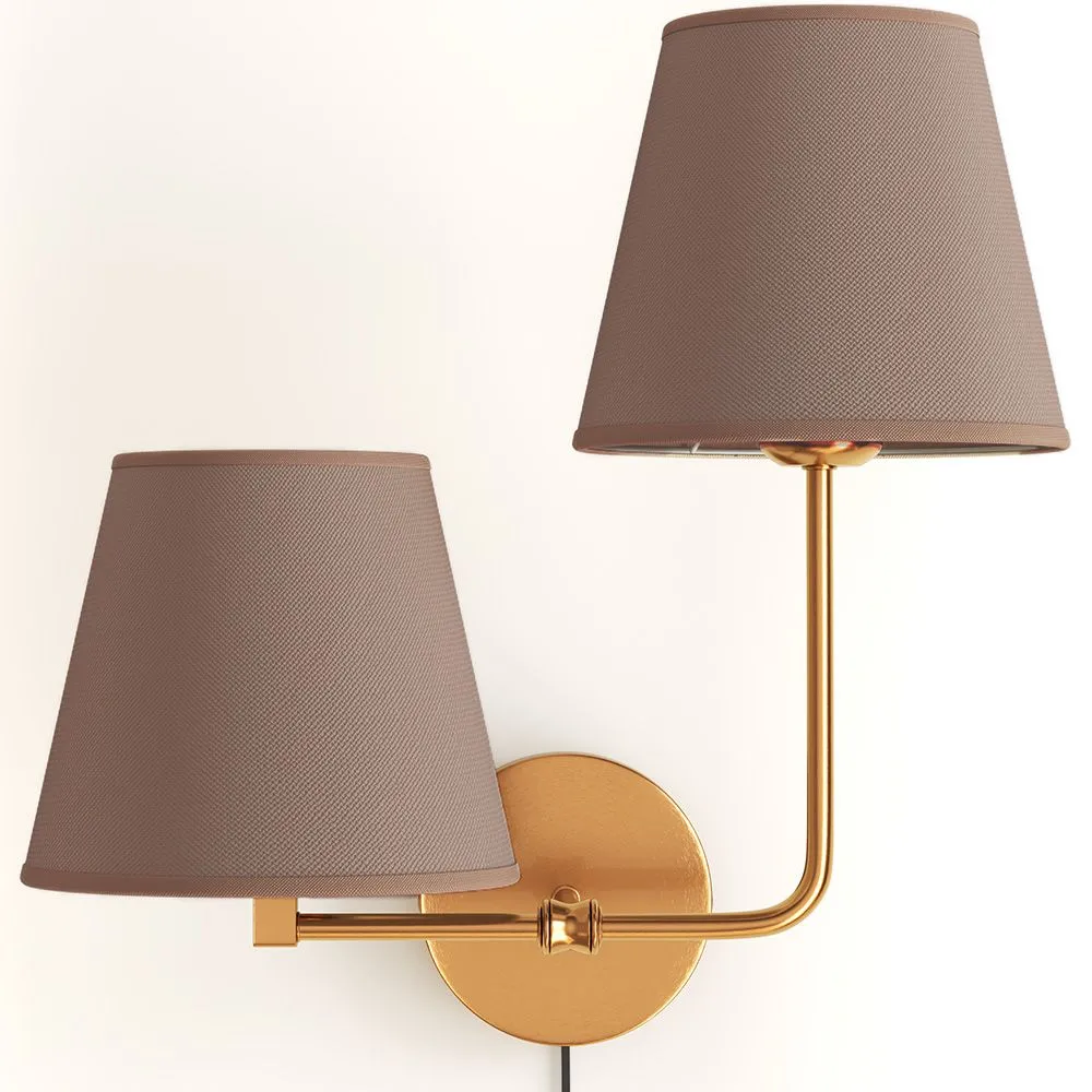 Golden Wall Lamp with Cable and Two Shades - Bretaña image 8